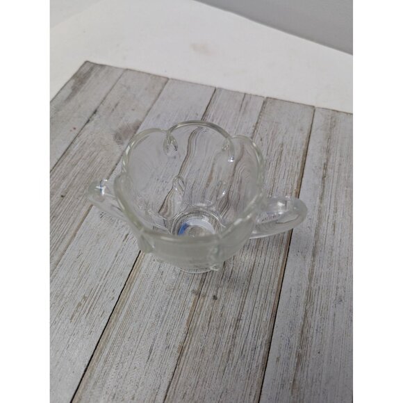 Vintage Indiana Clear Glass Teardrop Sugar Bowl Dish with Handles 3 1/2" Tall - Picture 2 of 6